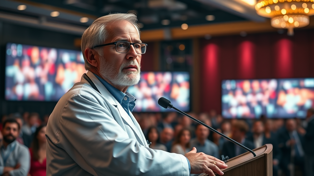 respected doctor speaking at conference, thought leadership for doctors, healthcare thought leader